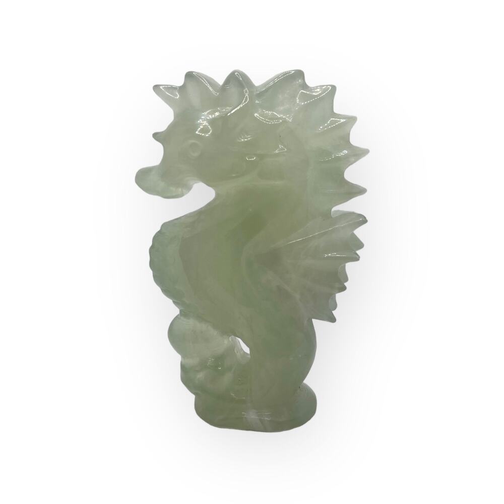 5” Green Fluorite Seahorse Carving